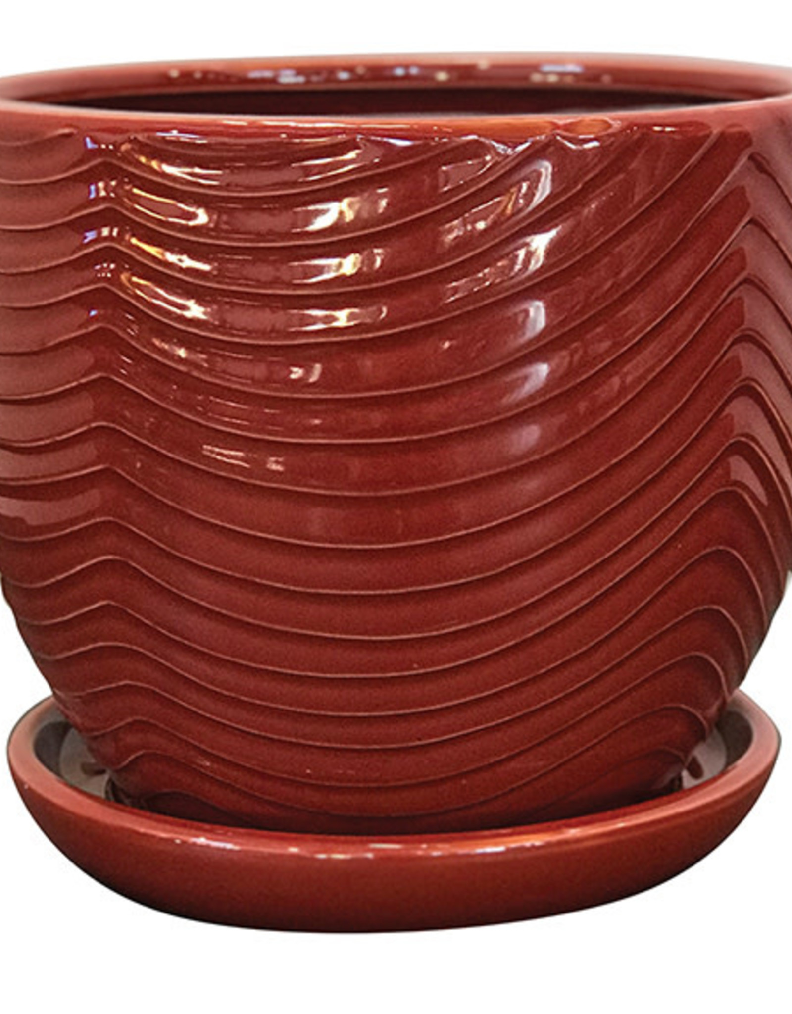 Swirl Drape Planter Merlot 8"