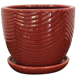 Swirl Drape Planter Merlot 8"