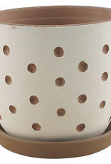 Hallie Dot Planter White Chocolate 5.5"