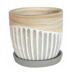 Alise Planter Tan/Grey 6.75"