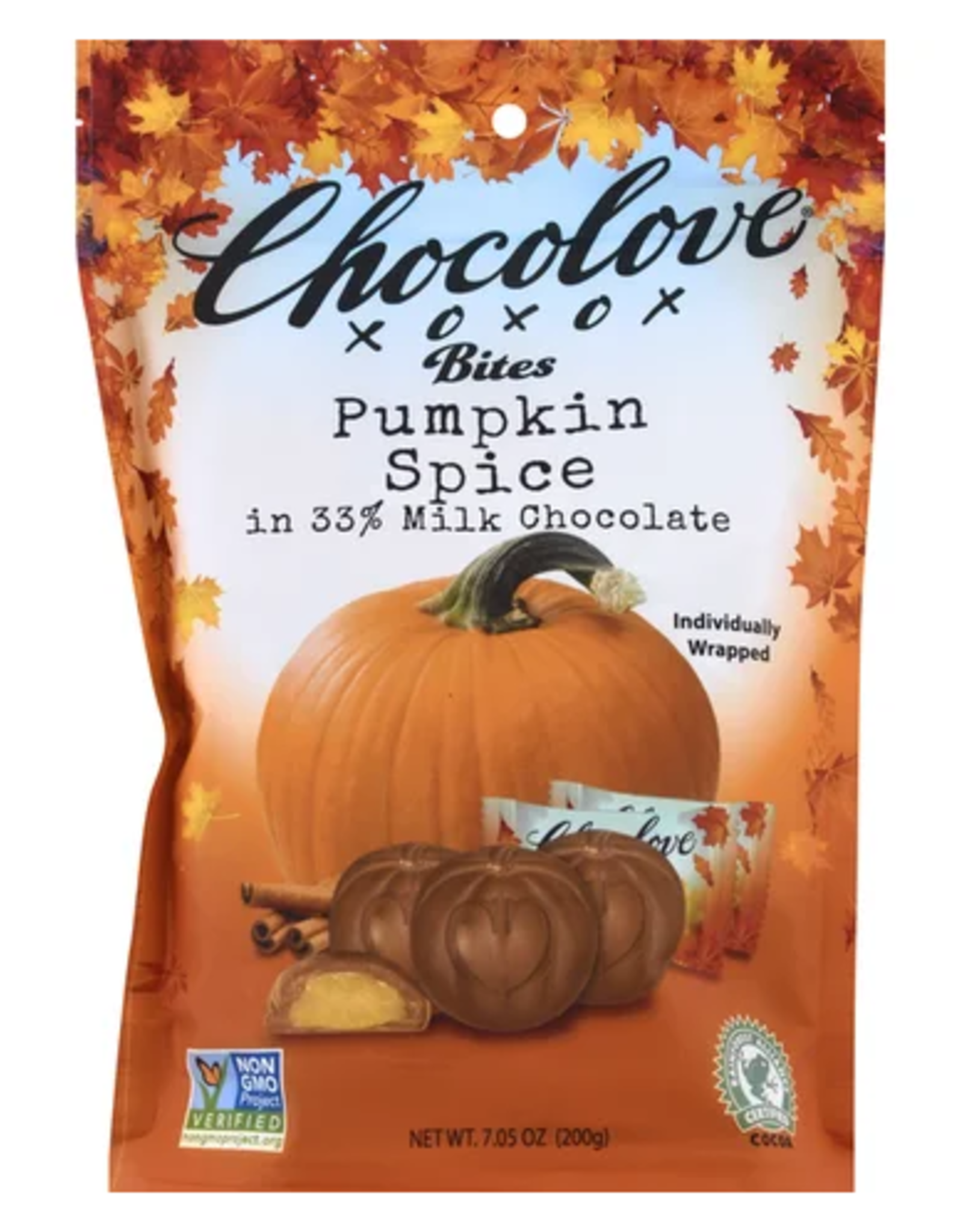 Chocolove Bites, Milk Choc, Pumpkin Spice 7.05oz bag