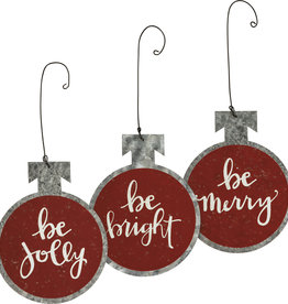 Ornament Set - Be Merry Be Bright Be Jolly