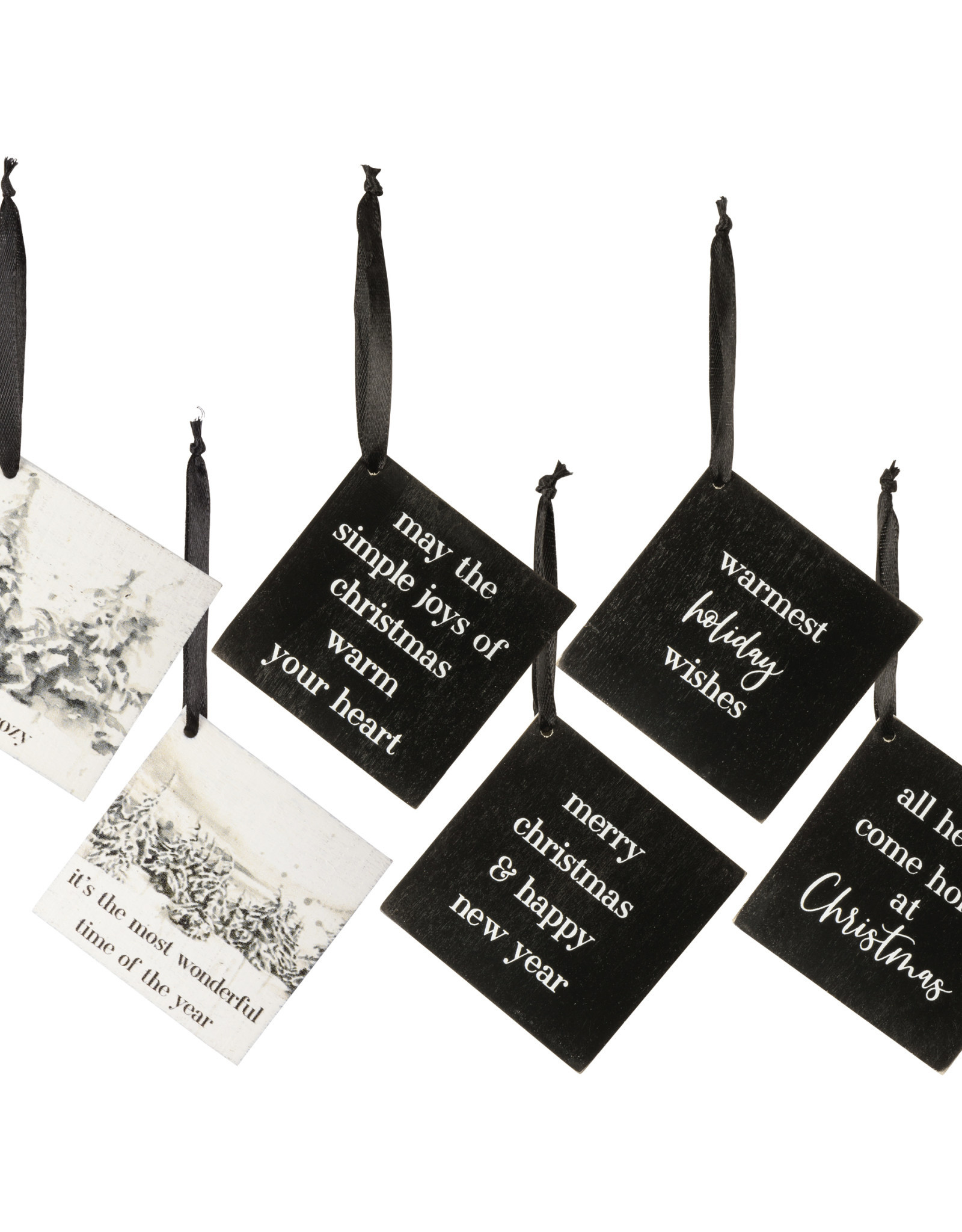 Gift Tag - Black & White Holiday Wishes