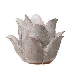 Handmade Terracotta Flower Tealight Holder