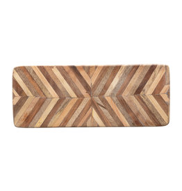 Wood Cheese/Cutting Board with Chevron Pattern 14 1/2"x6"