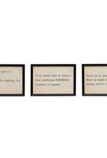Wood Framed Wall Decor with Saying, 3 Styles 14"