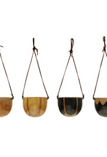 Stoneware Planter with Rope, 2 Colors, 2 Styles 6 3/4"
