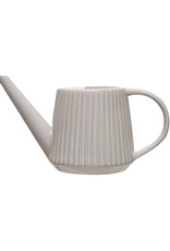 Stoneware Fluted Watering Can, Reactive Glaze 1qt