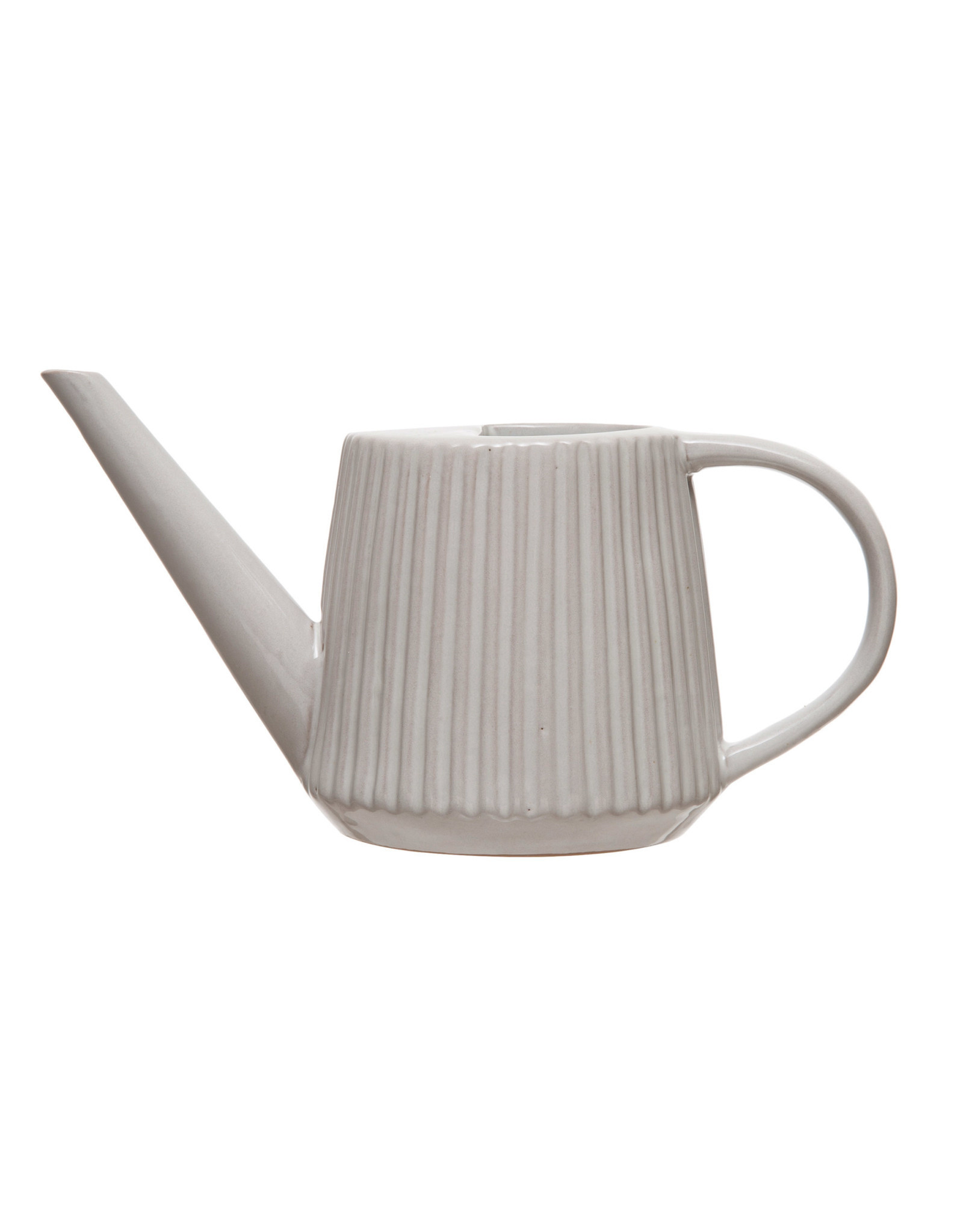 Stoneware Fluted Watering Can, Reactive Glaze 1qt