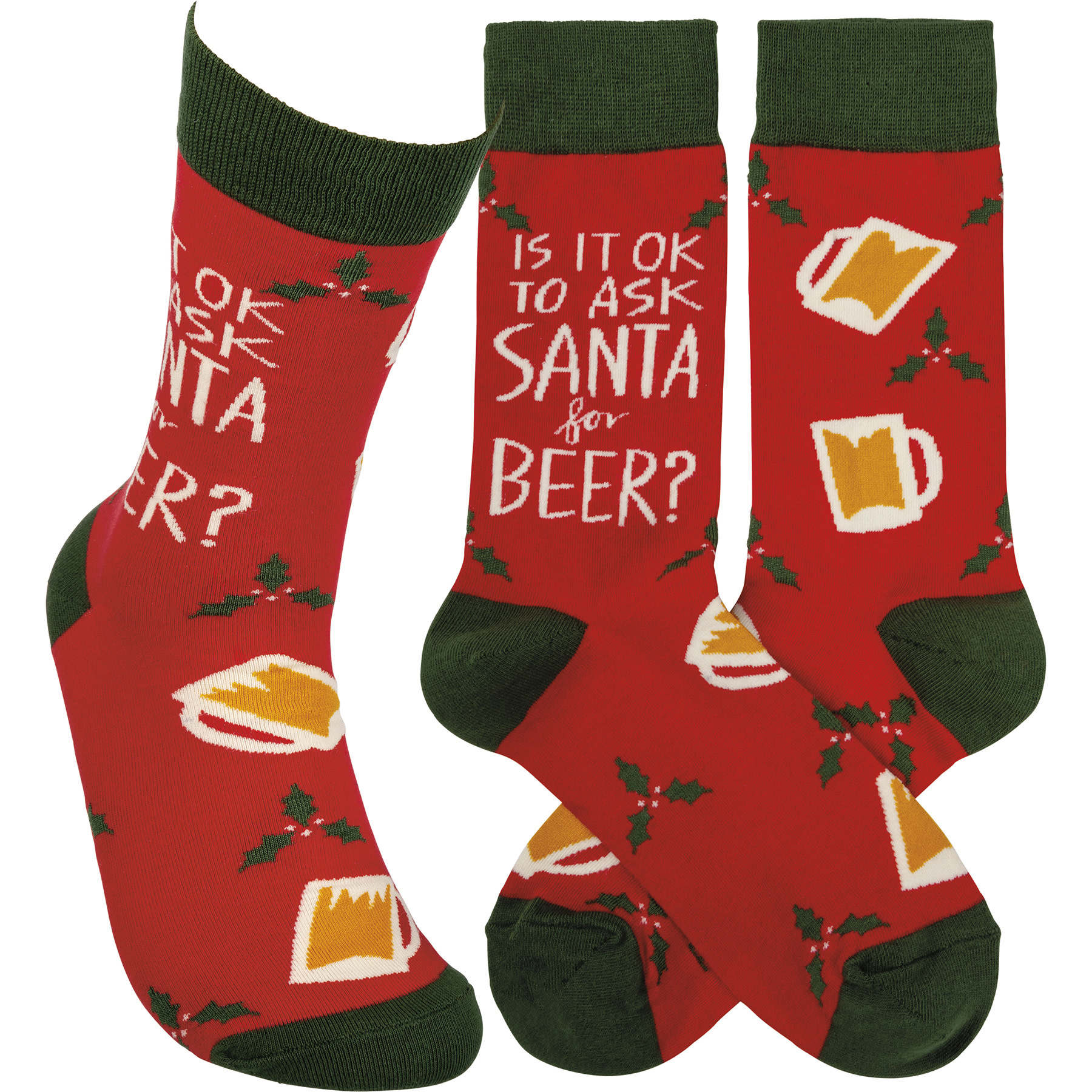 Socks - Is It Ok To Ask Santa For Beer - Wagon Wheel