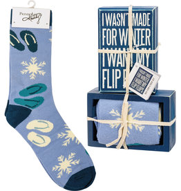 Box Sign & Sock Set - I Want My Flip Flops