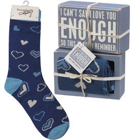 Box Sign & Sock Set - Can't Say I Love You Enough