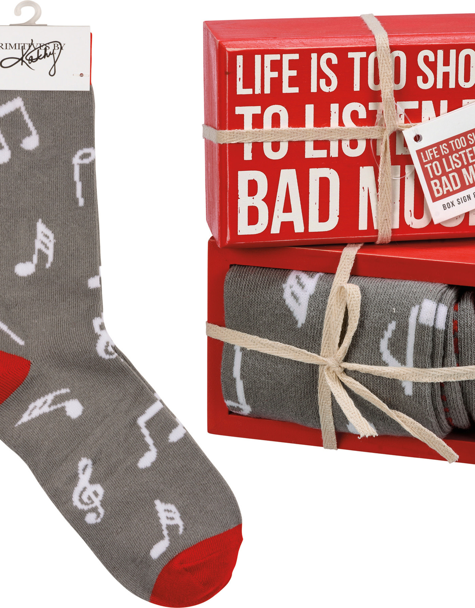 Box Sign & Sock Set - Life Is Too Short