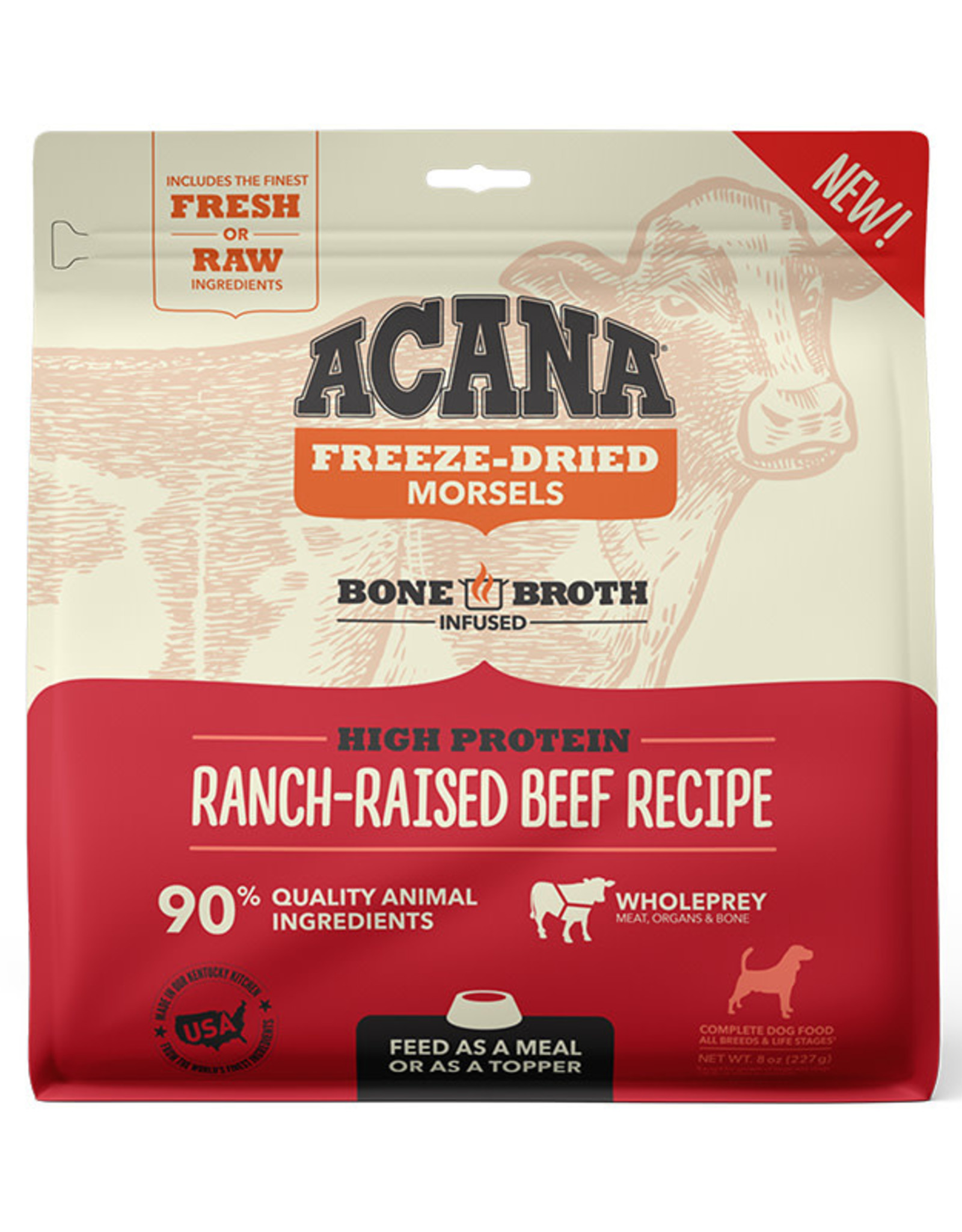 Champion Pet ACANA Freeze Dried Morsels Ranch-Raised Beef, 8z