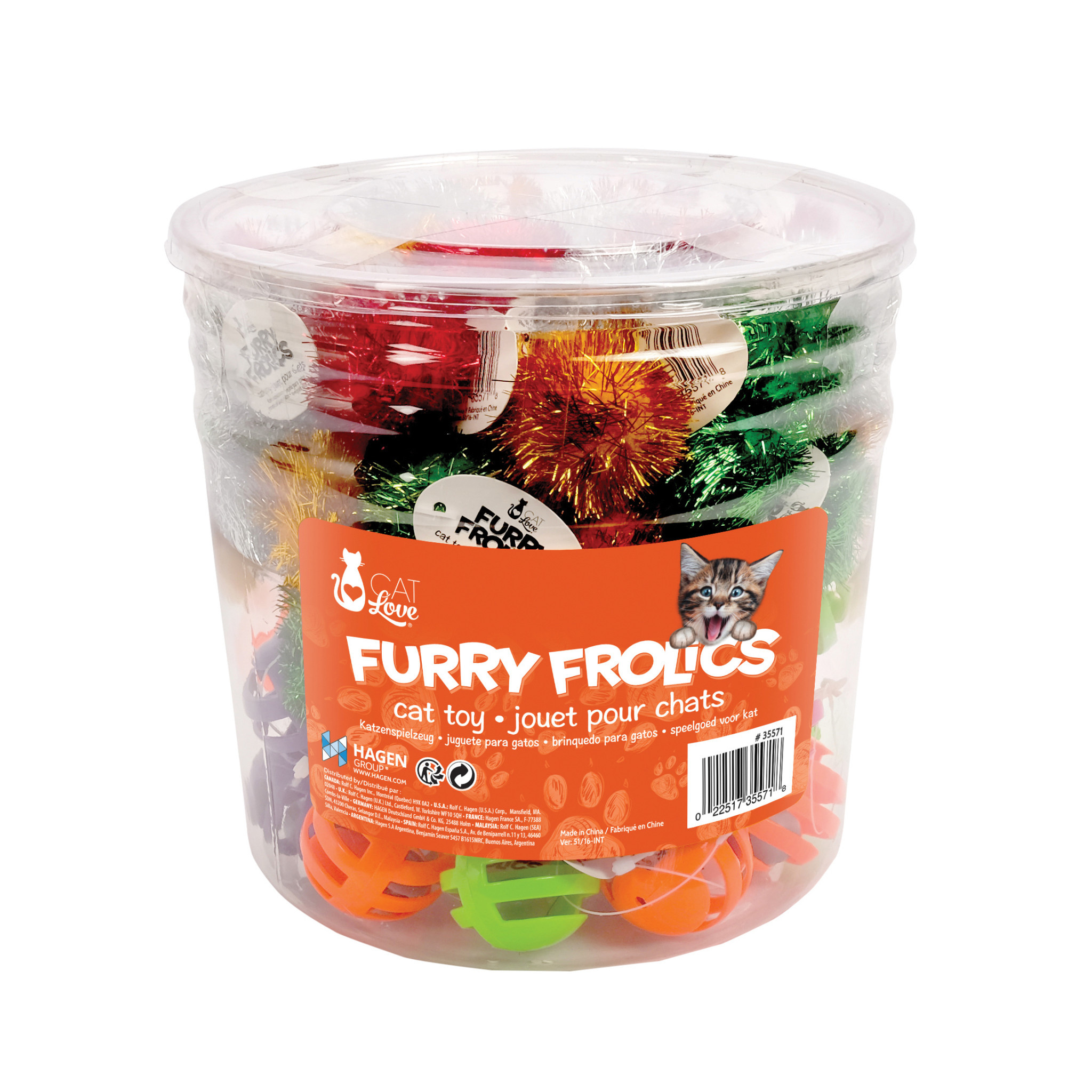 Cat Love Cat Love Furry Frolics Cat Toy, Sparkle PomPoms/Plastic Balls
