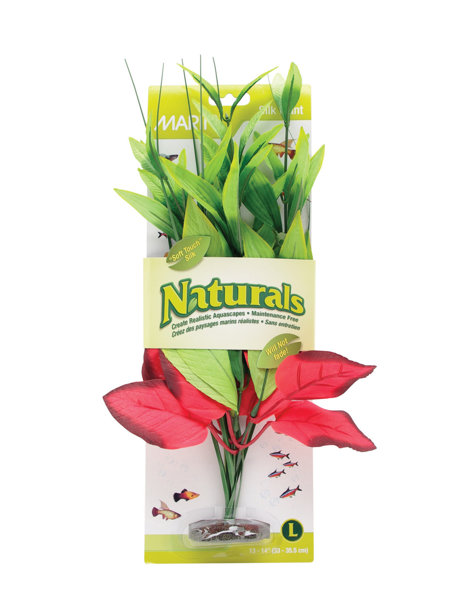 Hagen Marina Naturals Red/Green Pickerel Silk Plant, Large