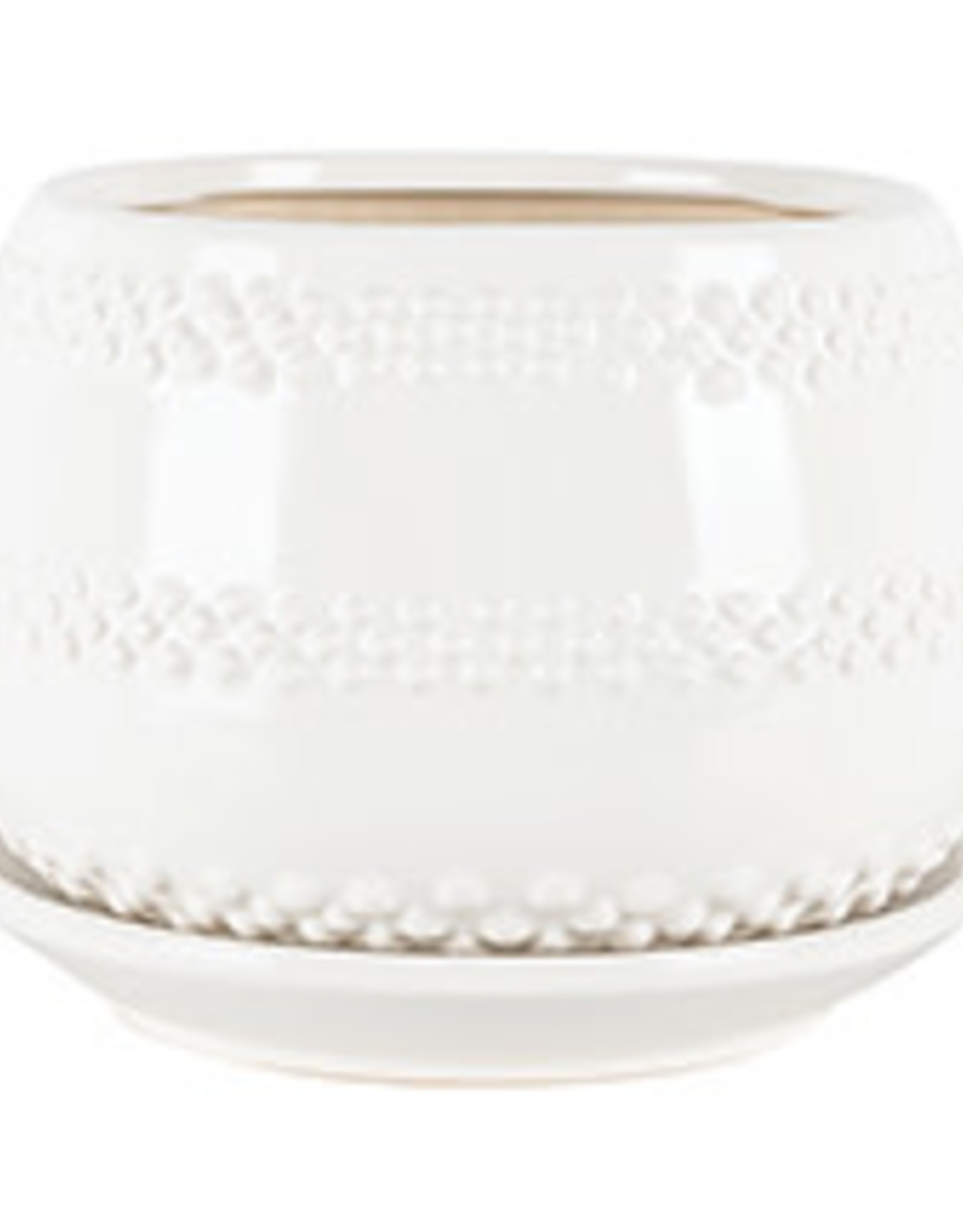 Seneca Planter with Attached Saucer - White 7" x 5.75"