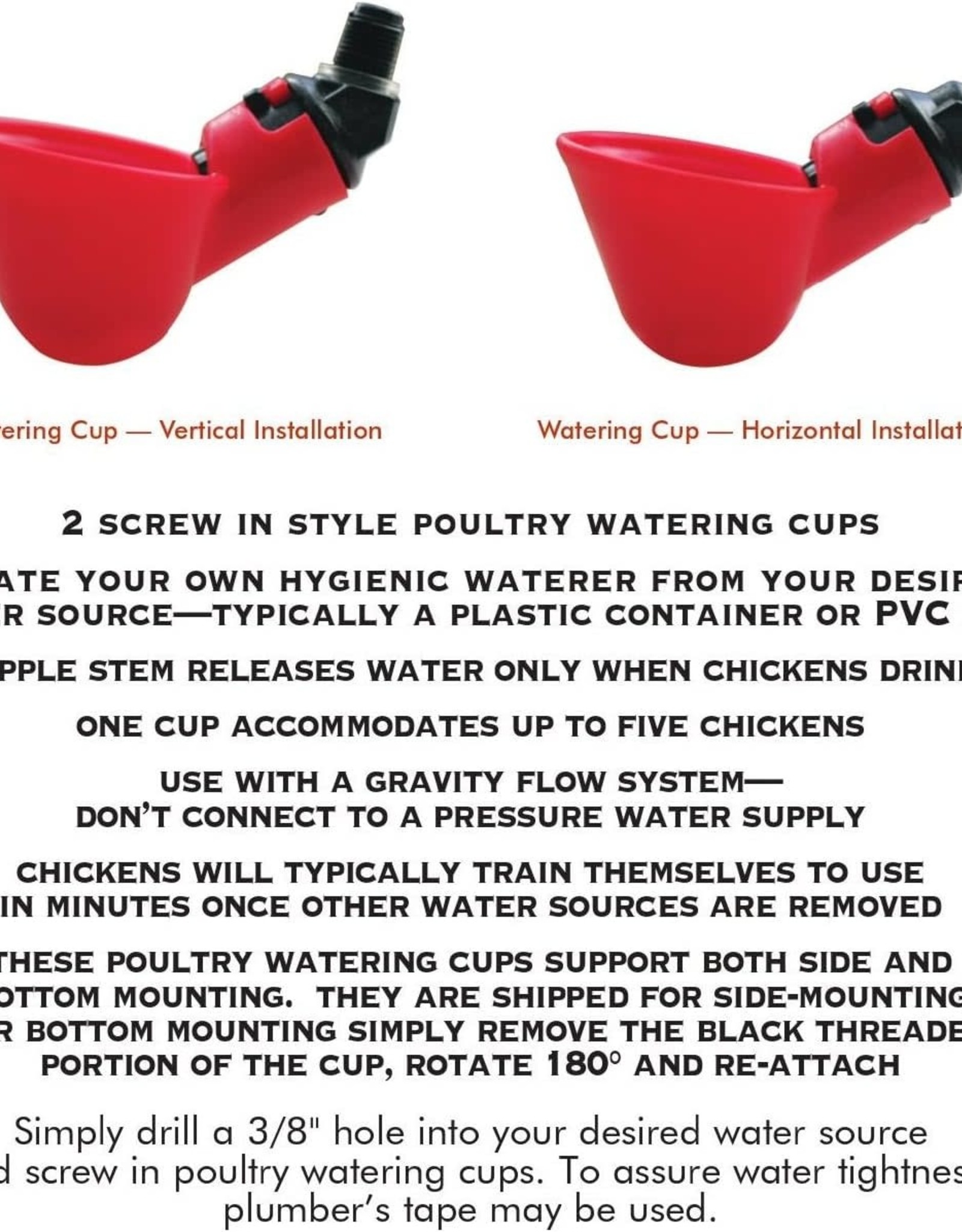 HARRIS FARM WATERING POULTRY CUPS 2PK HARRIS FARM 48/cs