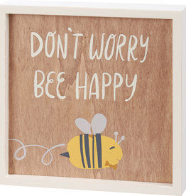 Inset Box Sign - Don't Worry Bee Happy
