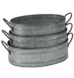Small Oval Galvanized Planter 4” x 8“ x 13”