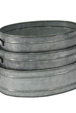 Medium Oval Galvanized Planter 4.5“ x 8.5” x 14“