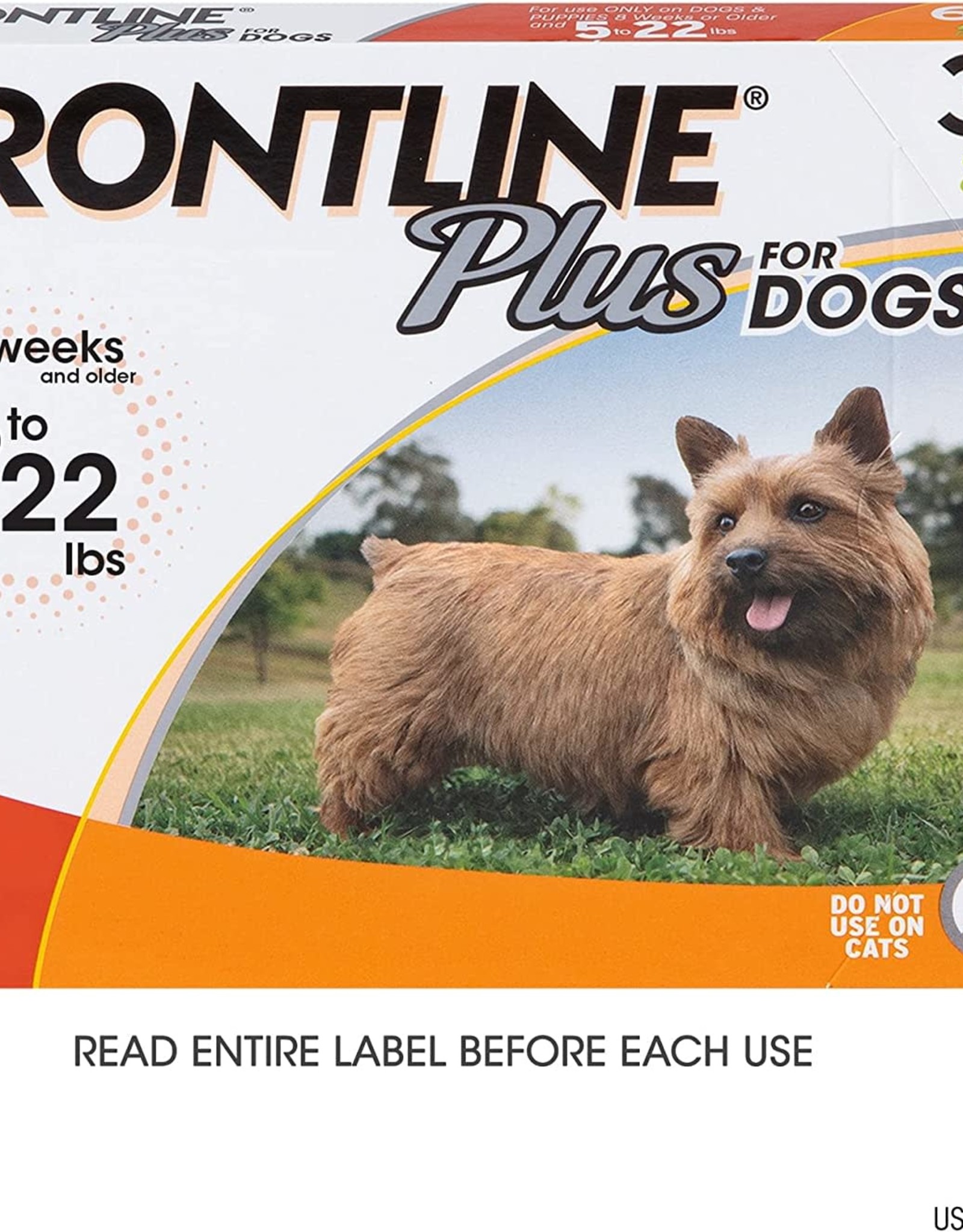 ADV Frontline PLUS Canine 05-22LB ORANGE Flea, Tick and Lice 3 PK