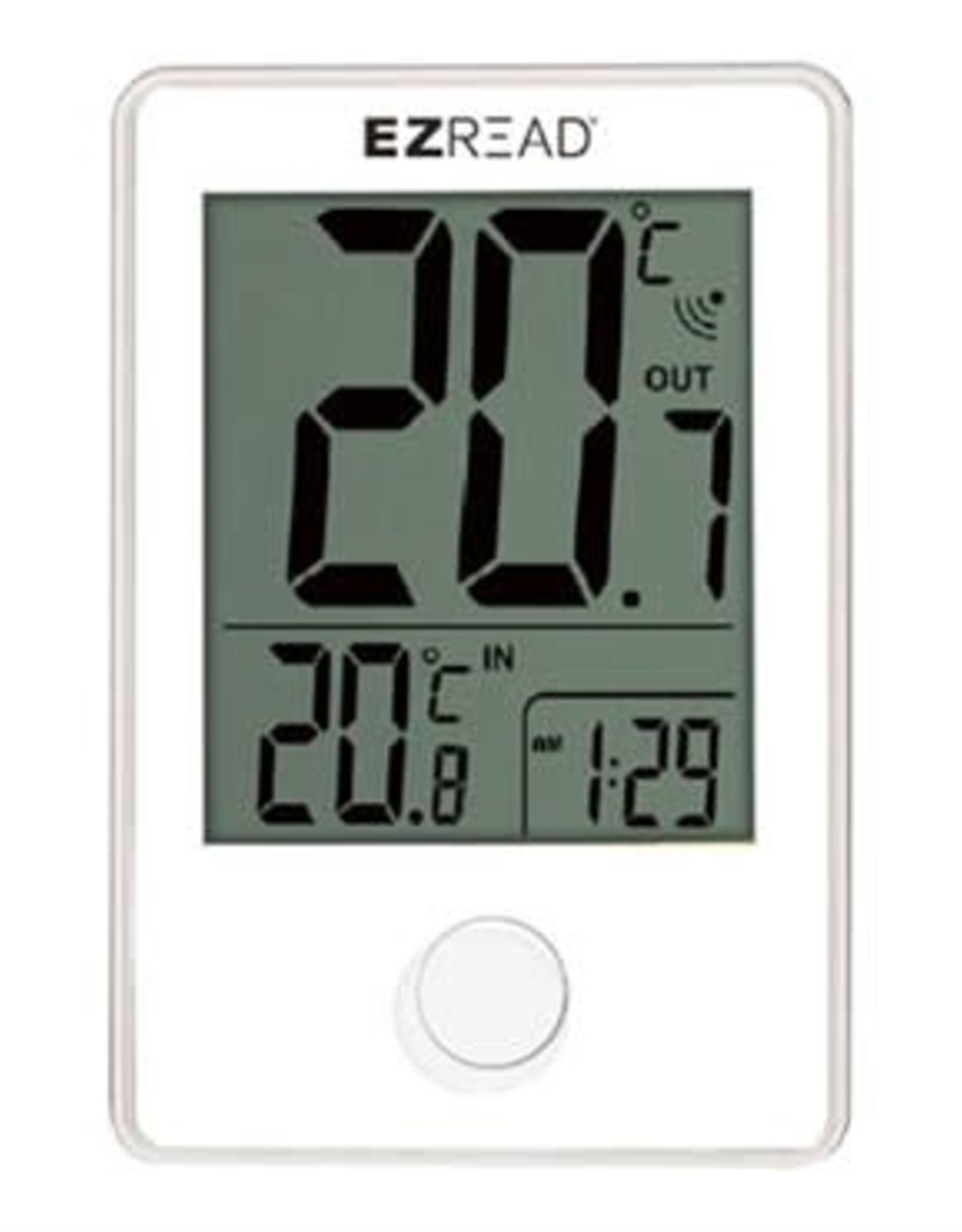 E-Z READ DIGITAL THERMOMETER W/ CLOCK - SMALL