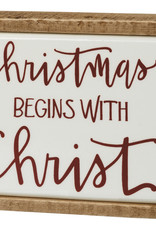 Box Sign Mini - Christmas Begins With Christ