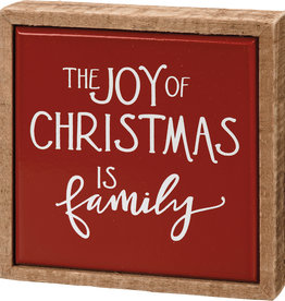 Box Sign Mini - The Joy Of Christmas Is Family