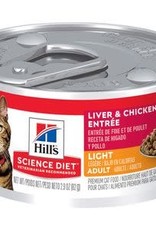 Hill's Science Diet Hill's SD Feline Adult Light Canned  Liver & Chicken Entrée, 2.9 oz