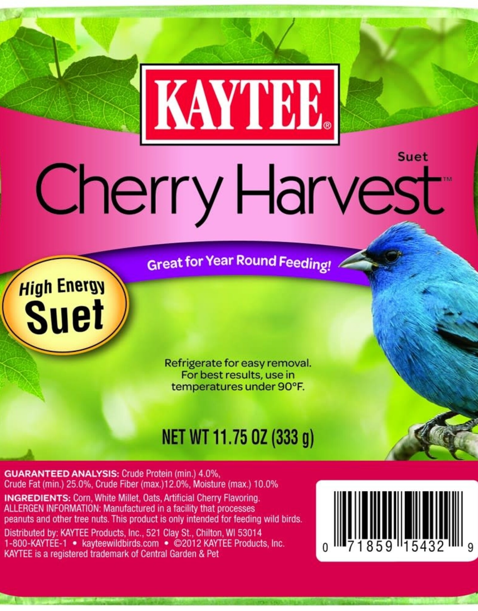 KAYTEE PRODUCTS Kaytee Cherry Harvest Suet 11.75oz