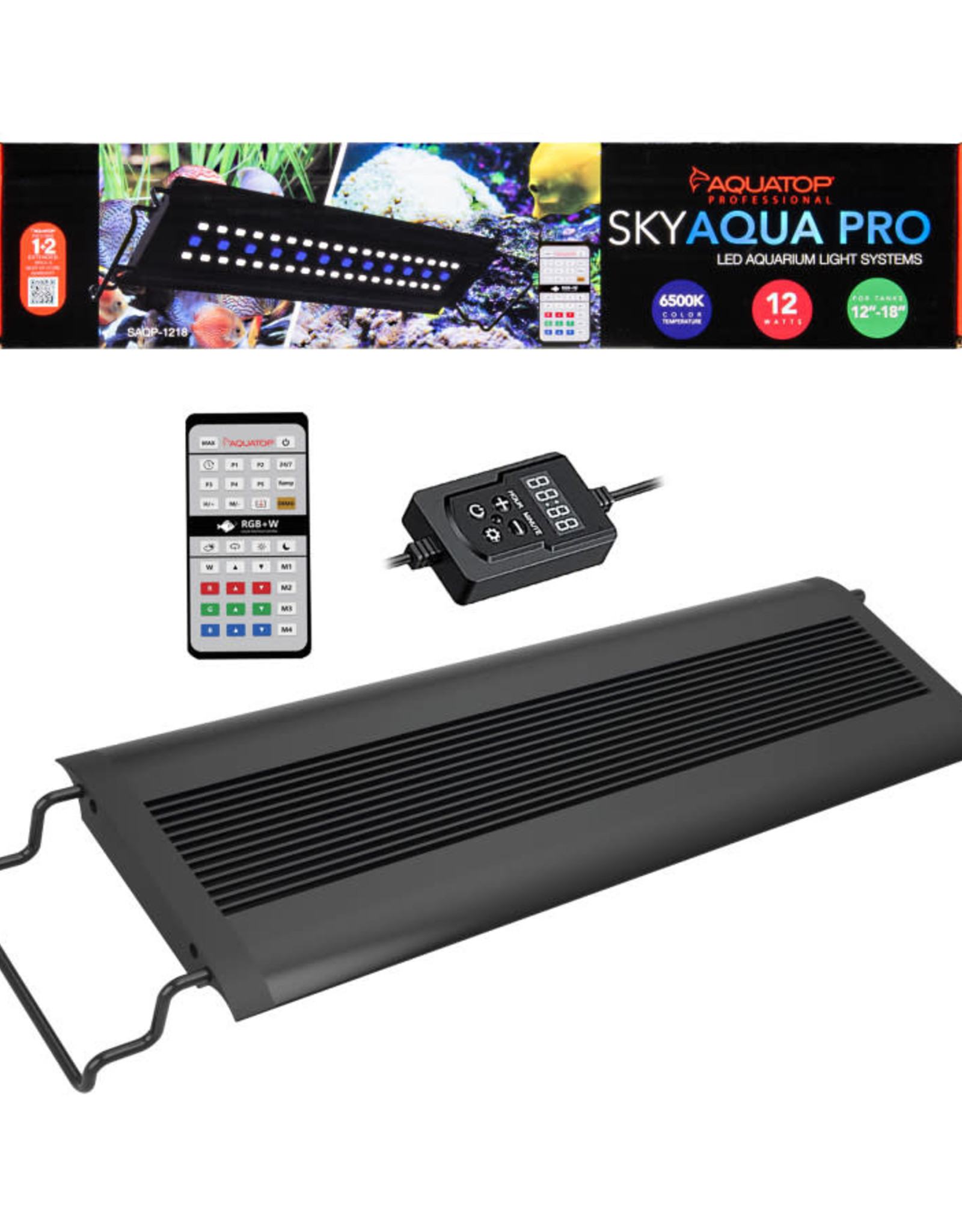 AQUATOP Aquatop SkyAqua Pro LED Light Fixture with IR Remote 6500K 12W 12-18in