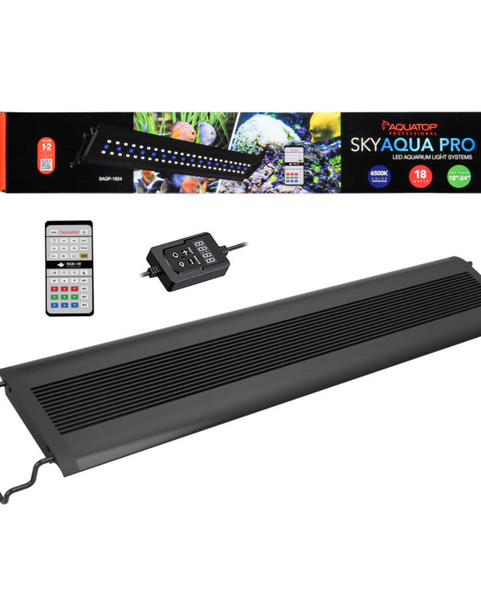 AQUATOP Aquatop SkyAqua Pro LED Light Fixture with IR Remote 6500K 18w 18-24in