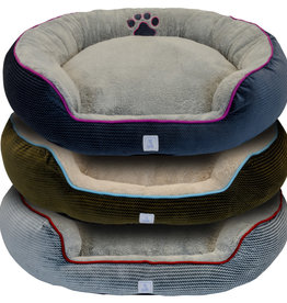 CENTRAL PET HOME ESSENTIALS DMC DMC Bolster Bed with Paw Print 36 in