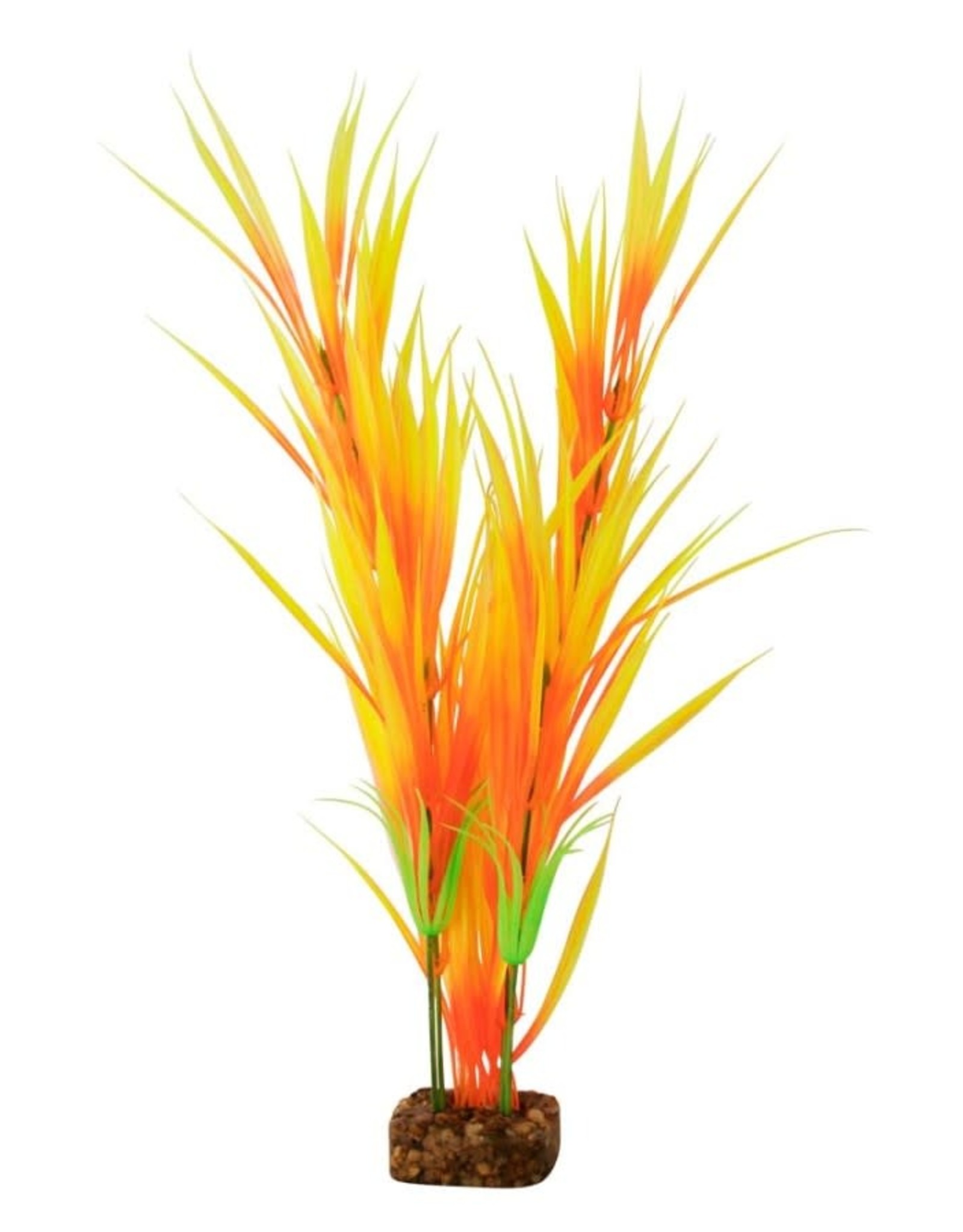 SPECTRUM BRANDS - TETRA GloFish Fluorescent Plastic Aquarium Plant Orange/Yellow, LG