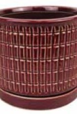 Matchstick Cylinder w/ Attached Saucer Cordovan 7.75 x 6.75