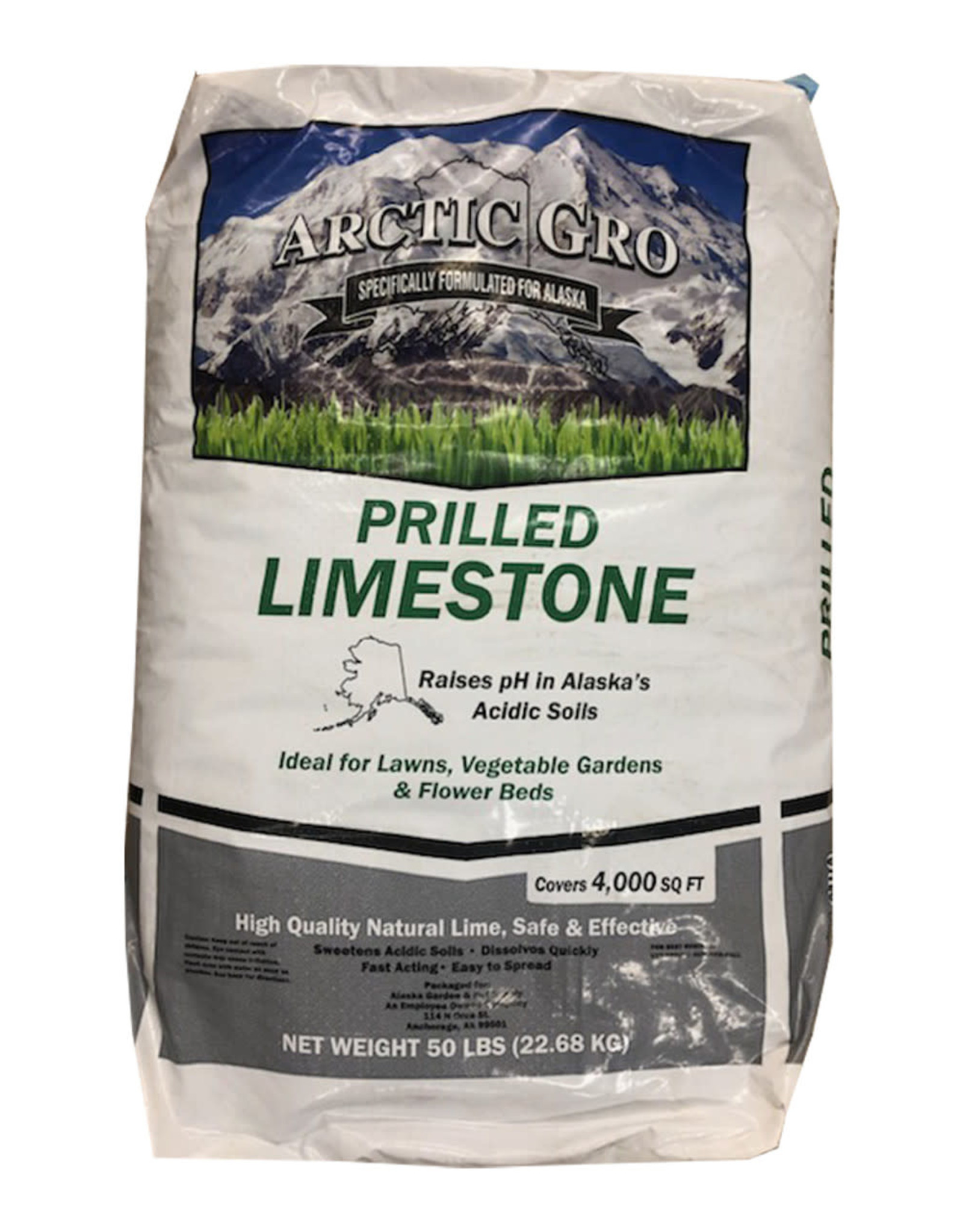 Arctic Gro Prilled lime 50lb Arctic Gro covers 1000sq.ft.