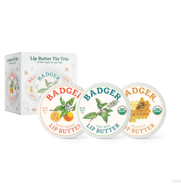 Badger Lip Butter Trio - (Contains one of each flavor  Lip Butter Tins) *