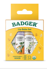 Badger Classic Lip Gold 4PK - (Contains 4 .15oz sticks: Tangerine Breeze, Lavender & Orange, Vanilla Madagascar and Pink Grapefuit Sticks)
