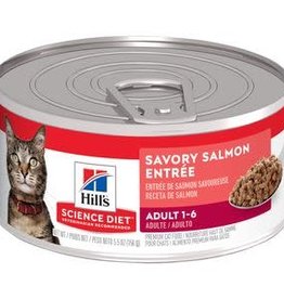 Hill's Science Diet Hill's SD Feline Adult Savory Salmon Entree Minced  5.5 oz Can