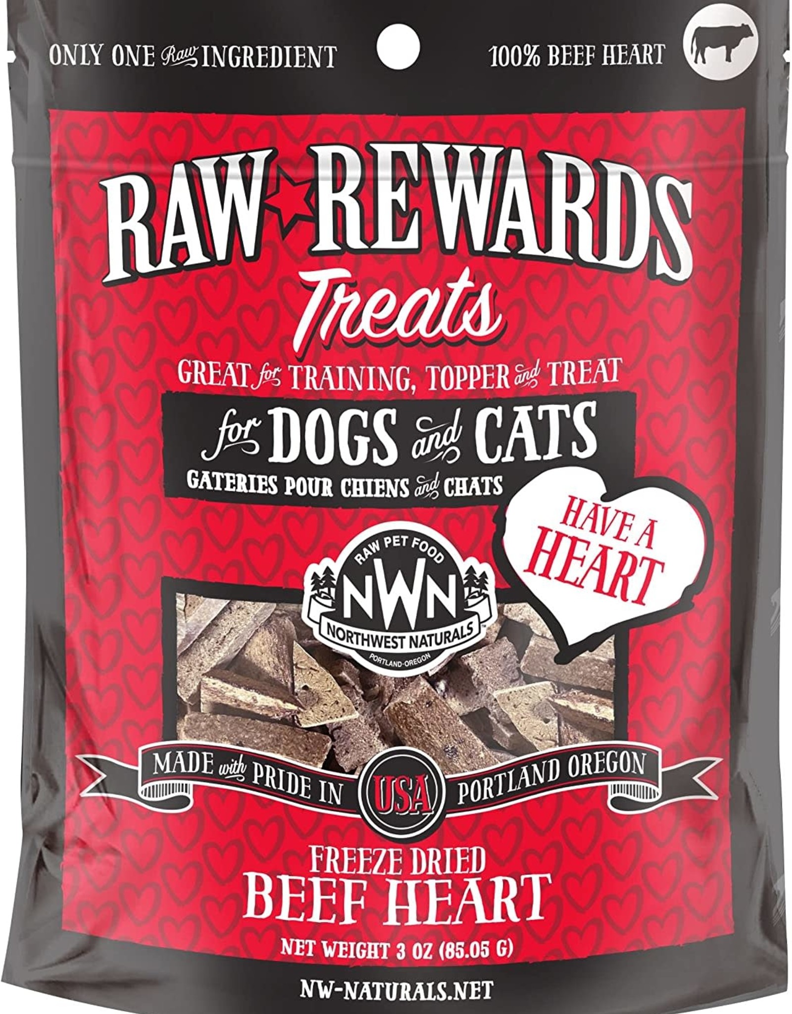 Northwest Naturals NWN Freeze Dried Beef Hearts 3z