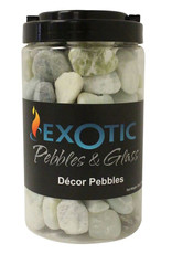 EXOTIC PEBBLES Exotic Pebbles Decorative Pebbles  - 5lb Jar - Large Pebble - Polished Jade - 3/4in - 1-1/2in Pieces