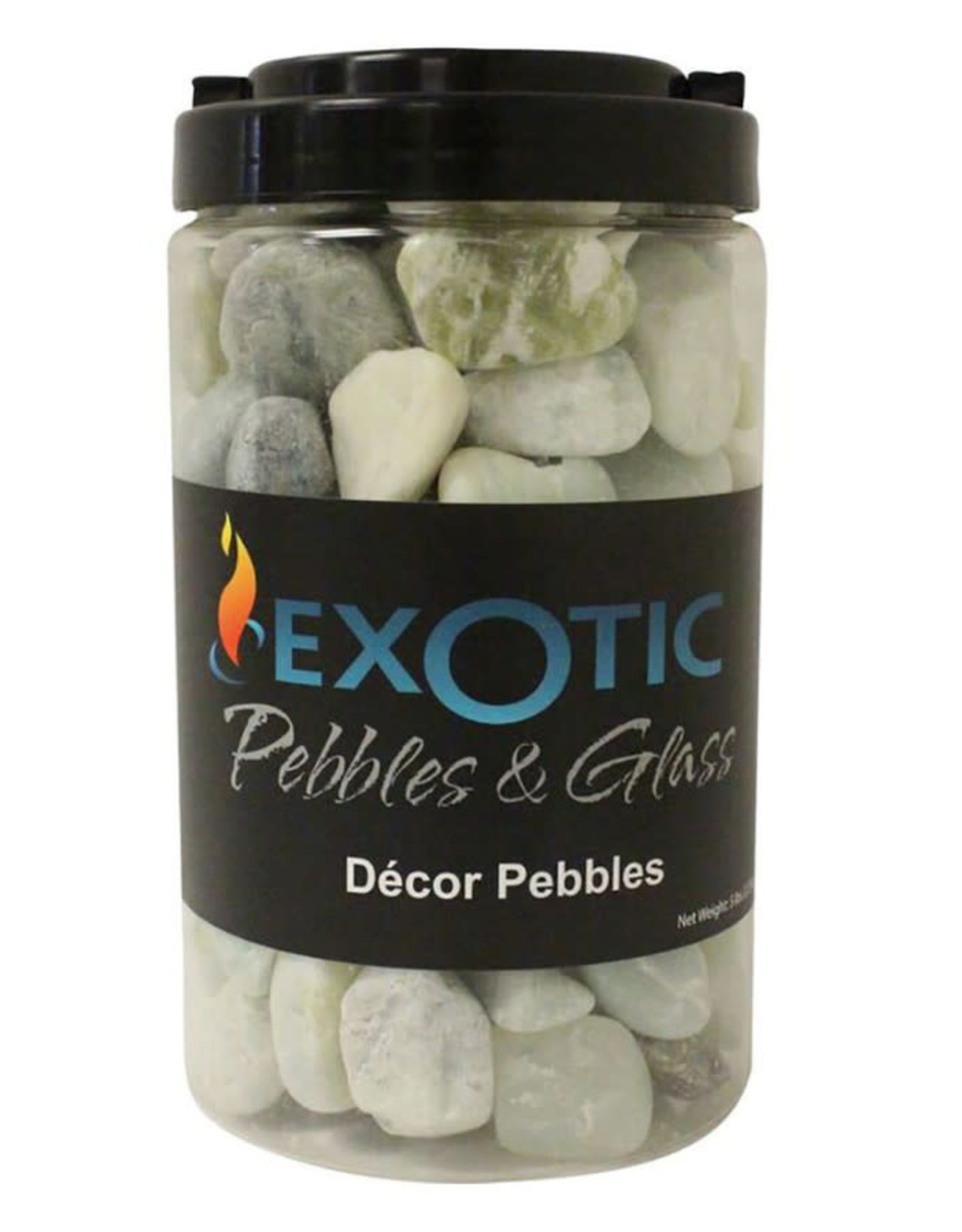 EXOTIC PEBBLES Exotic Pebbles Decorative Pebbles  - 5lb Jar - Large Pebble - Polished Jade - 3/4in - 1-1/2in Pieces