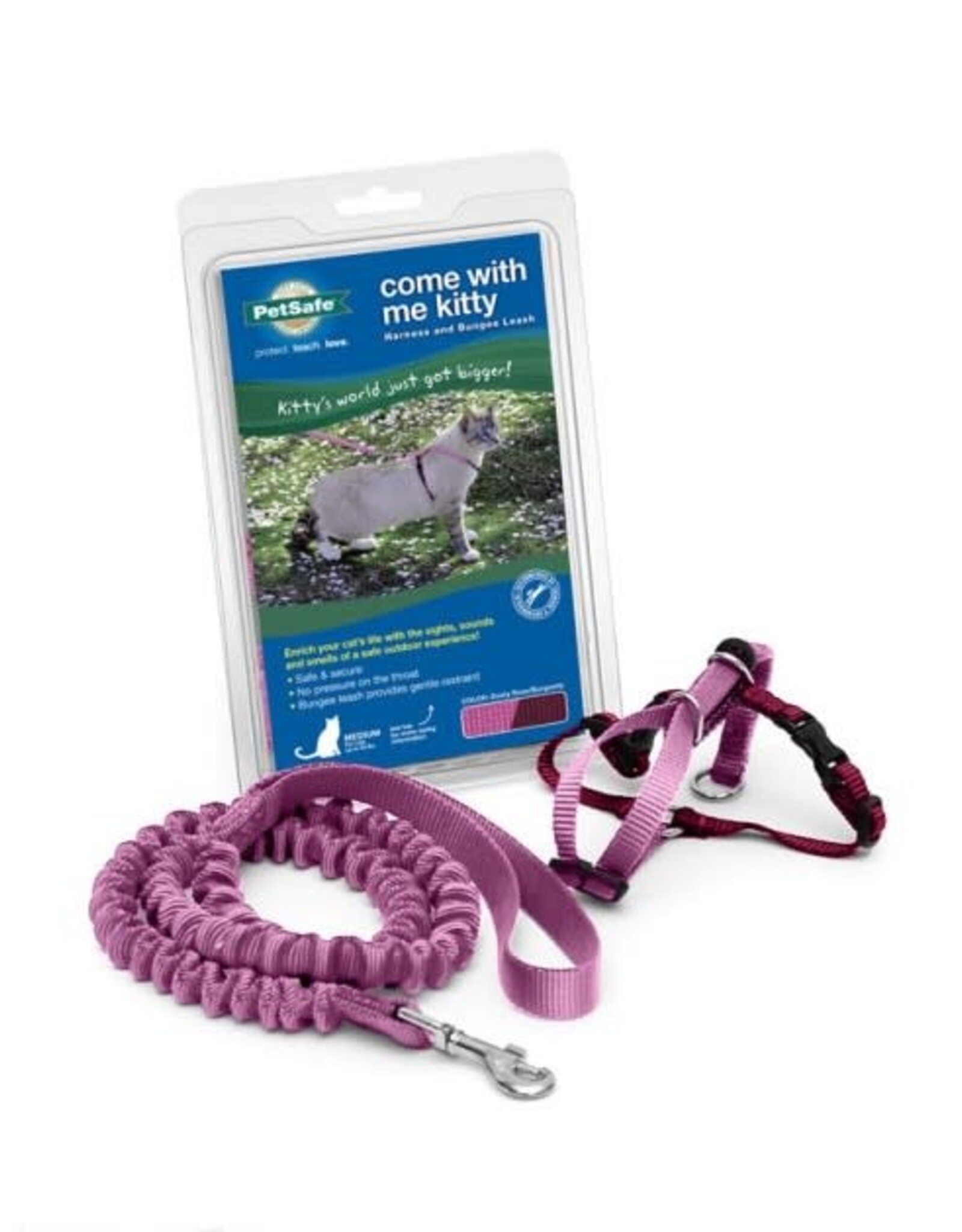 RADIO SYSTEMS CORP(PET SAFE) Come With Me Kitty Harness & Bungee Leash Large Dusty Rose