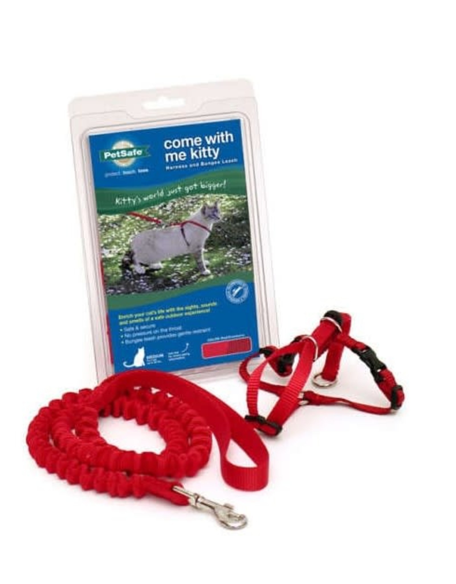 RADIO SYSTEMS CORP(PET SAFE) Come With Me Kitty Harness & Bungee Leash Small Red