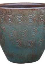 Swirl Egg Pot Cyber Blue 14 x 12.25