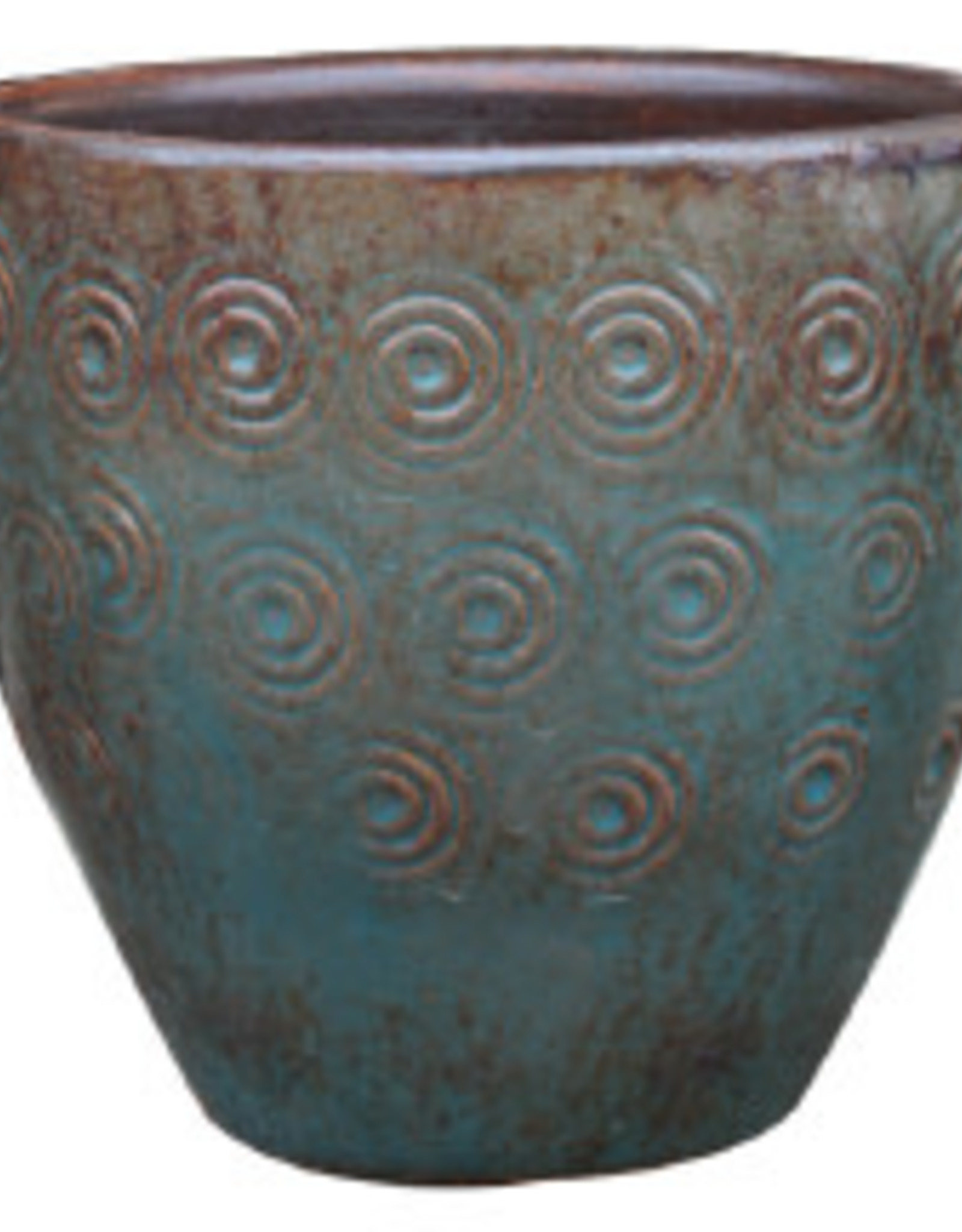 Swirl Egg Pot Cyber Blue 14 x 12.25
