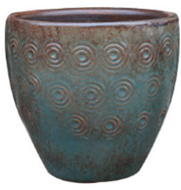 Swirl Egg Pot Cyber Blue 14 x 12.25