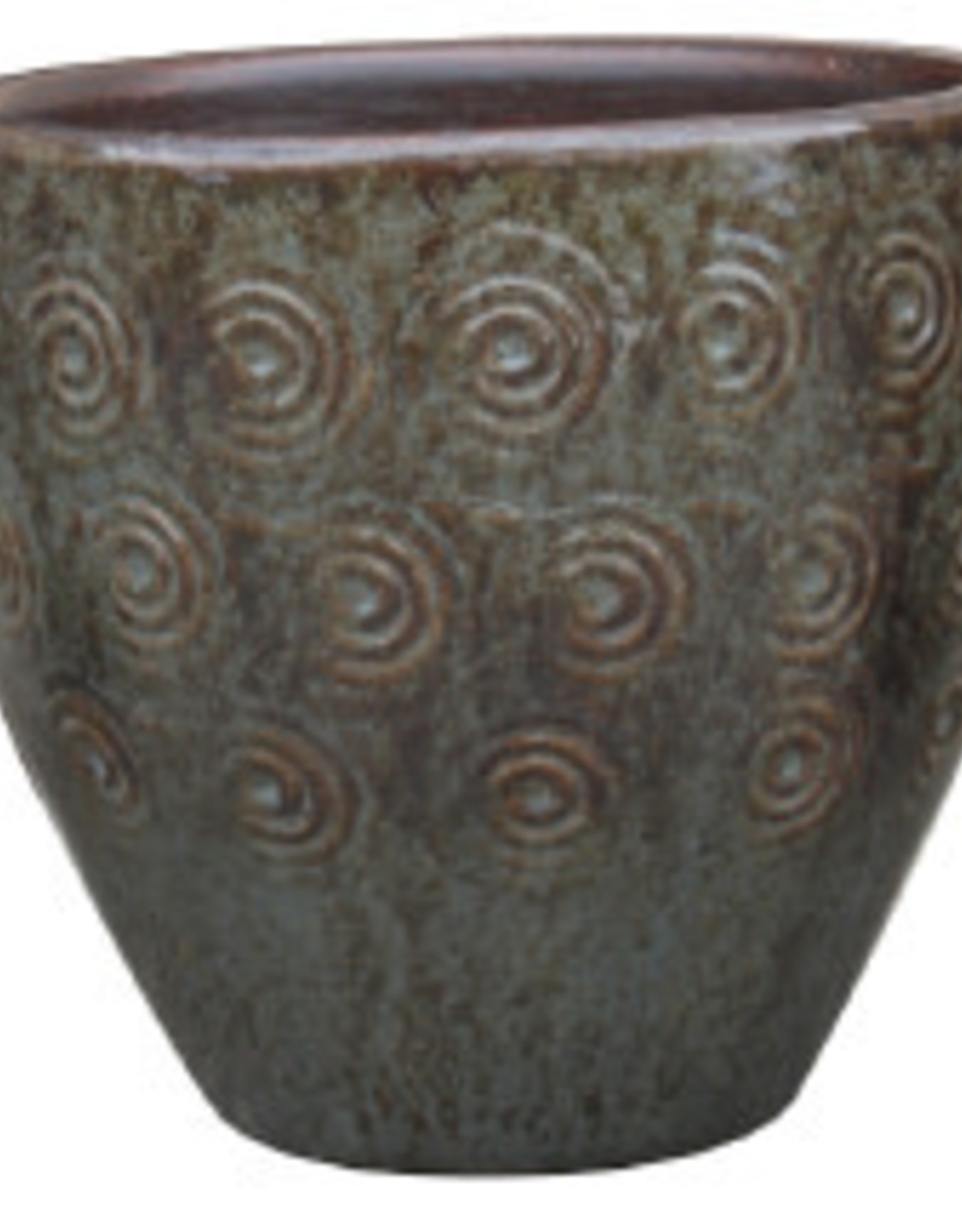 Swirl Egg Pot Cyber Grey 14 x 12.25