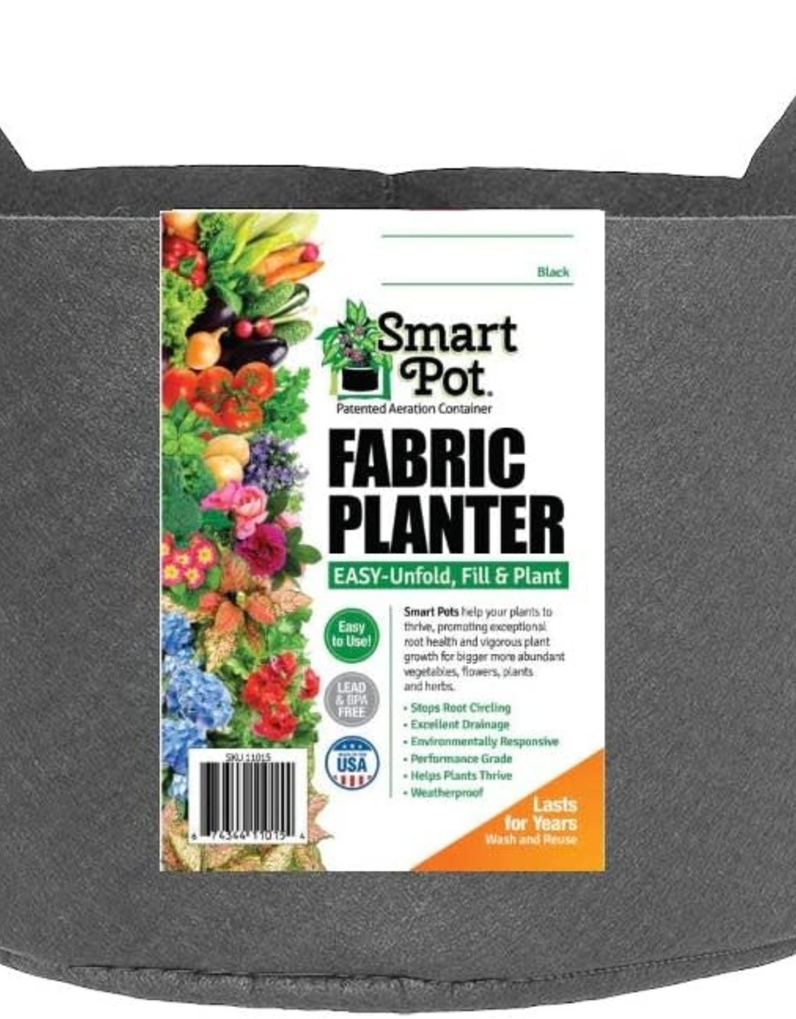Smart Pot® Salad & Herb Fabric Planter with Handles  - 7gal - Black